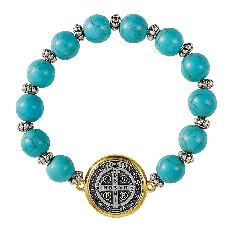 St. Benedict Turquois Bead Brarcelet