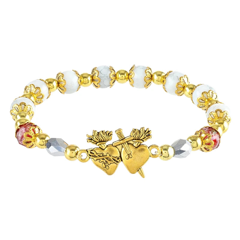 Sacred Hearts Rosary Bracelet