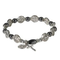 St. Benedict Stretch Hematite Bracelet