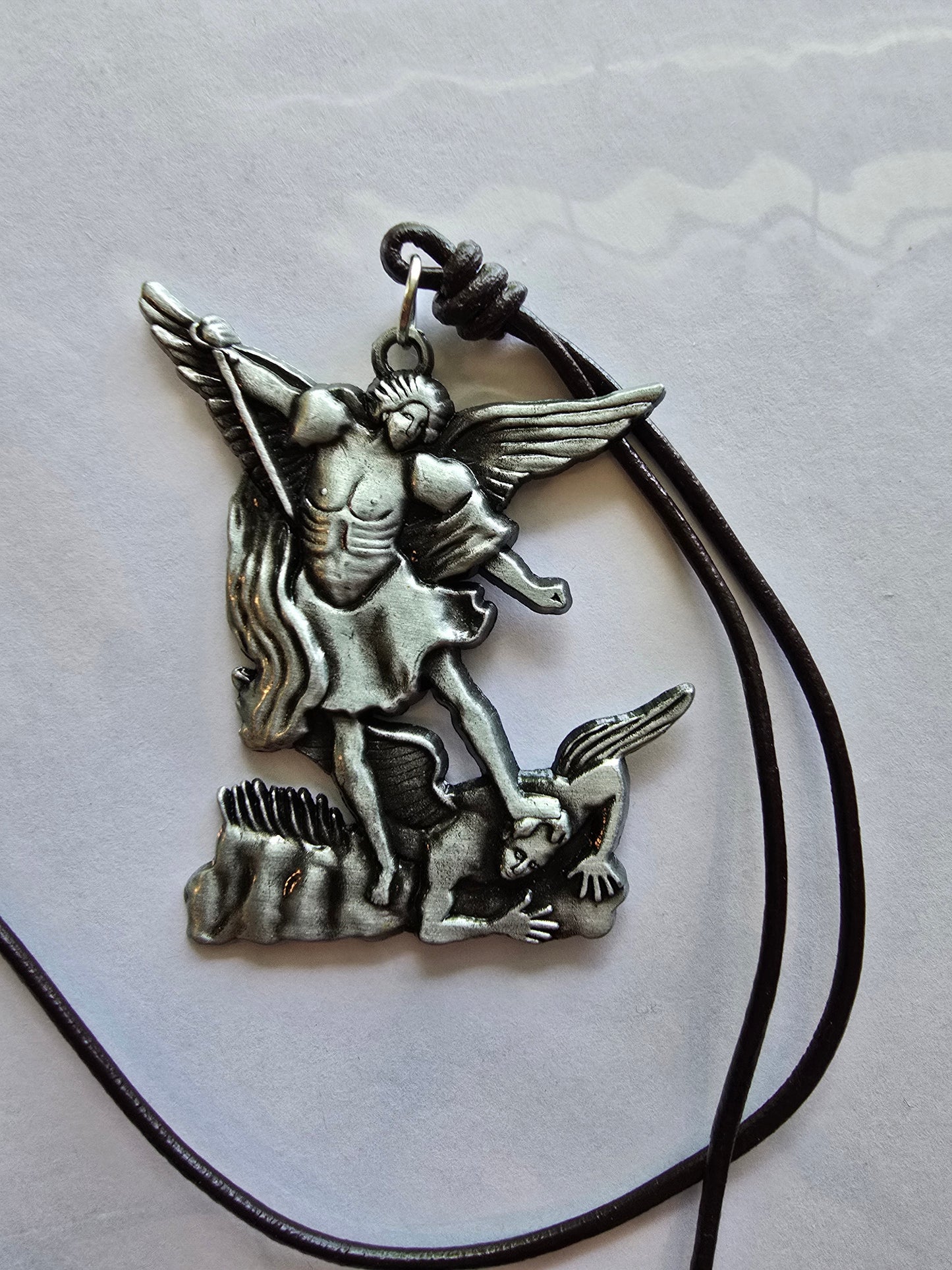 Large St. Michael Pewter Pendant