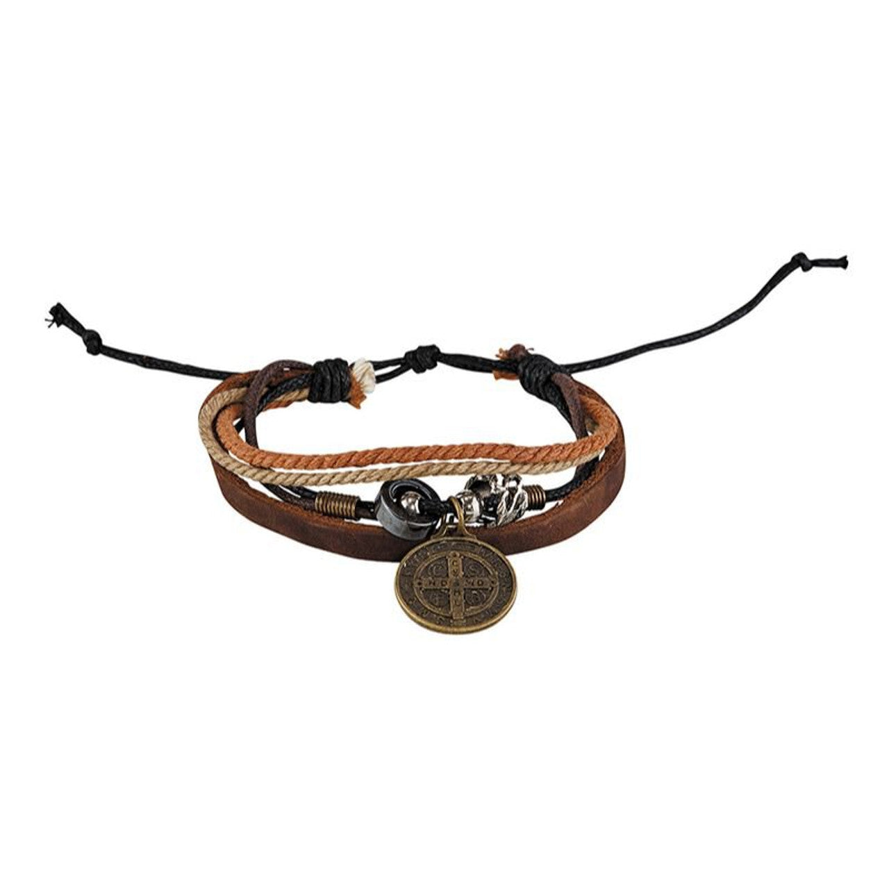 St. Benedict Leather Bands Bracelet