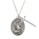 Silver-plated St. Michael Medal Necklace