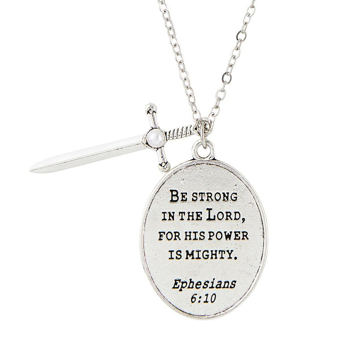 Silver-plated St. Michael Medal Necklace