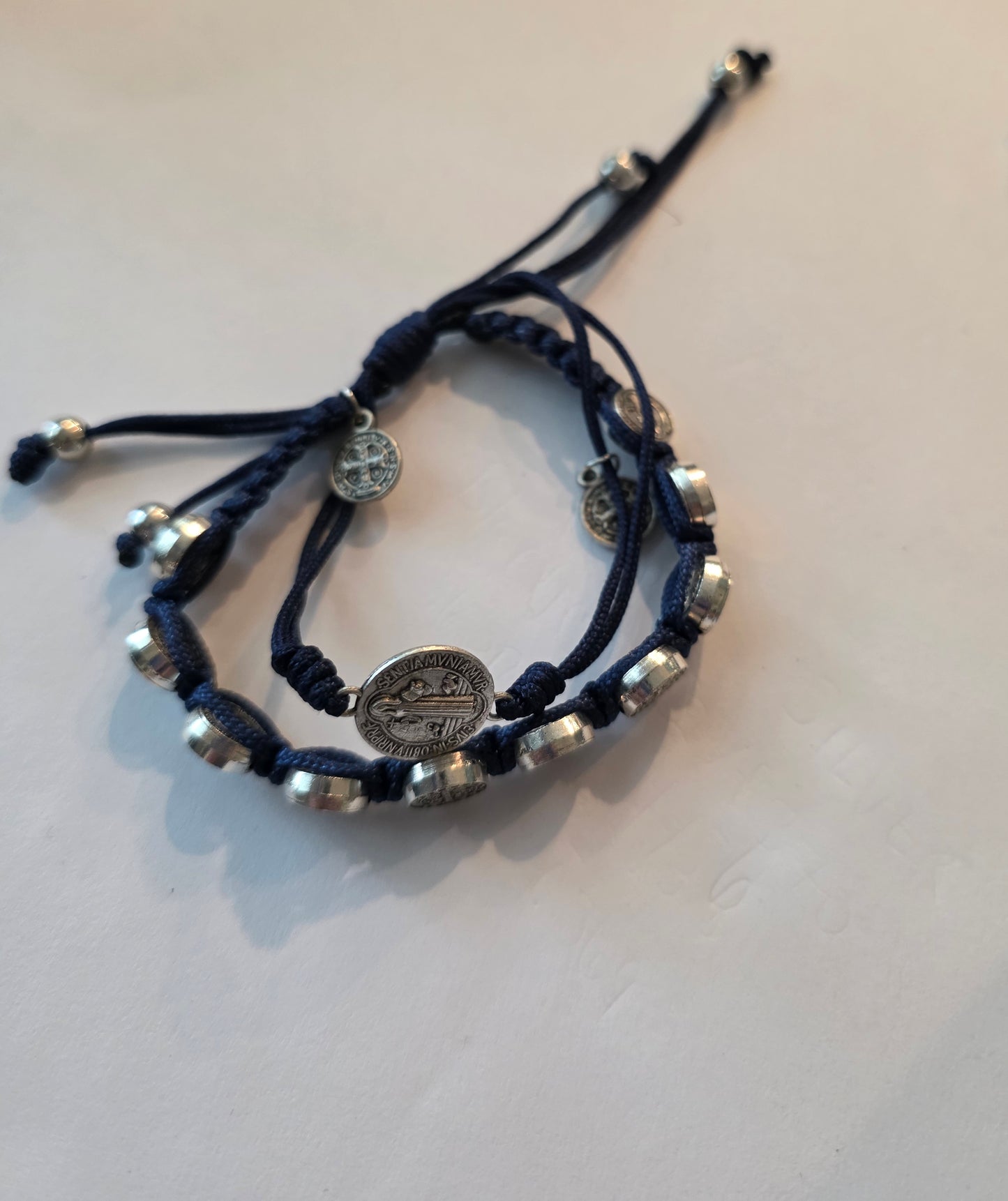 St. Benedict Black Double Strand Macrame Bracelet