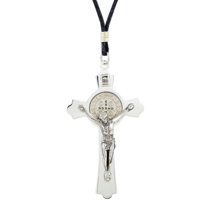 Pewter St. Benedict Crucifix Pendant