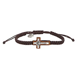 St. Benedict Medal Macrame Bracelet (Red or Brown)