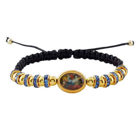 St. Michael Crystal Macrame Bracelet