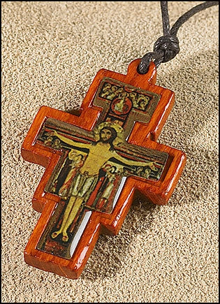 San Damiano Wooden Necklace Pendant