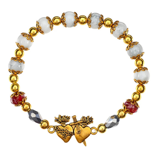 Sacred Hearts Rosary Bracelet