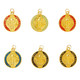 St Benedict Medal- Small gold enameled-blue