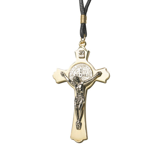 St. Benedict Gold-Tone Crucifix Pendant